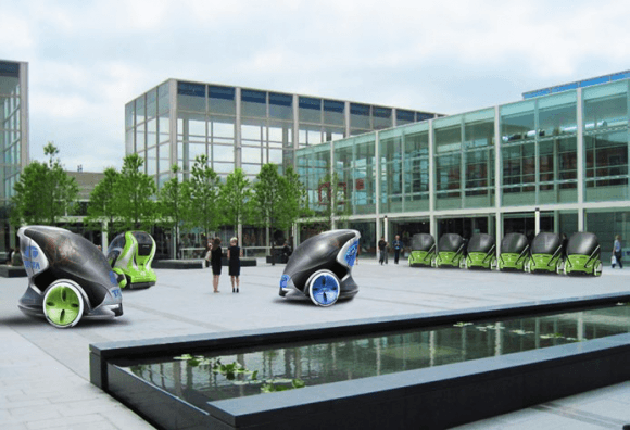 Impression of auto-pods in Milton Keynes centre.