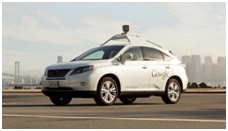 This car drives itself- but who can we sue when it steers us into a lake? Or a crowded orphanage? Credit: Google