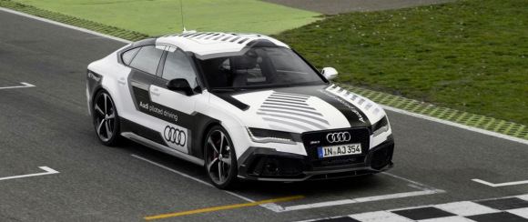 Audi's piloted RS7 set an impressive time on the Hockenheim Formula 1 track